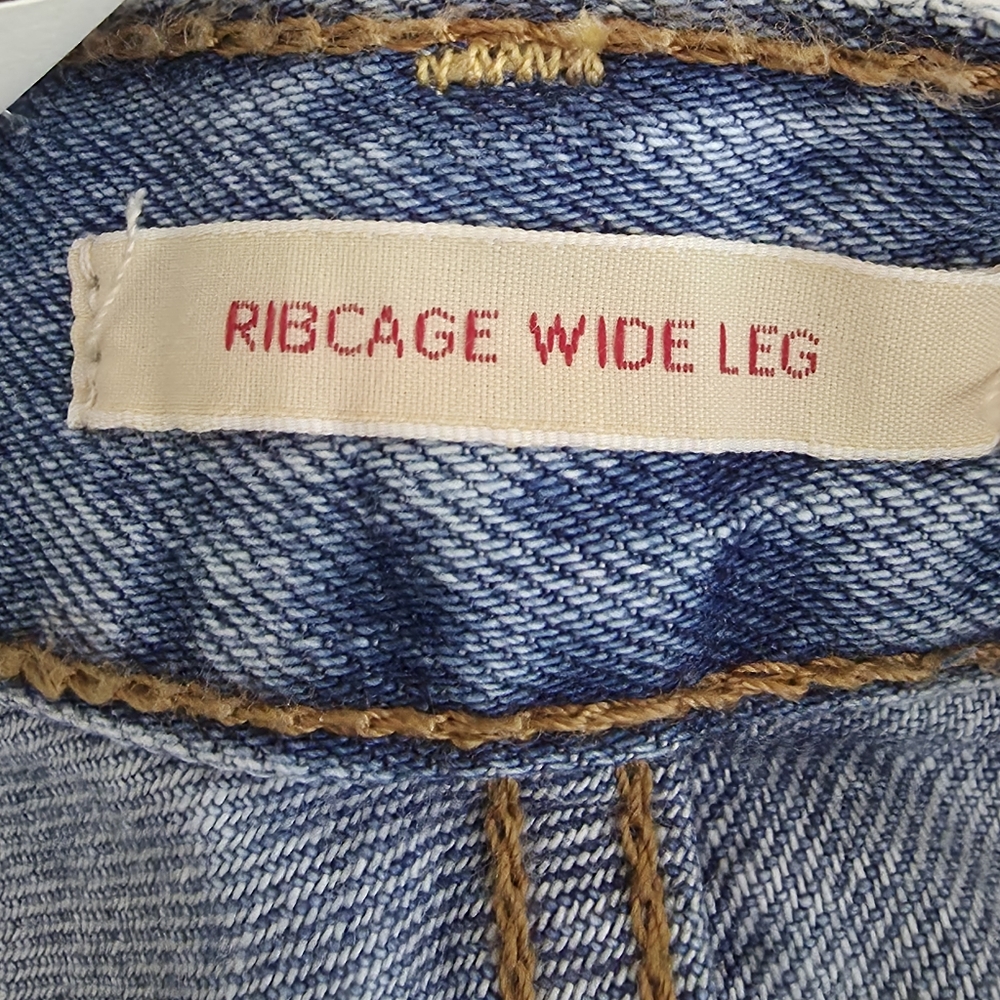 Levi's Ribcage Premium Wide Leg Blue Jeans - Picture 15 of 16
